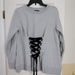Trouve grey corset sweatshirt, large